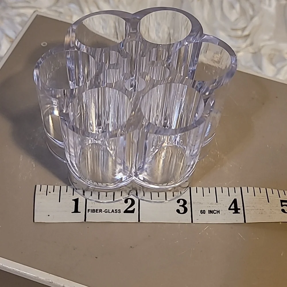 Cosmetic Organizer  Flower Shaped Clear Acrylic.
